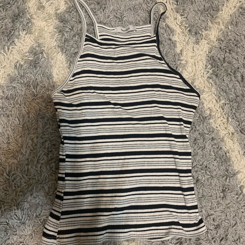 Straight cut striped tank top